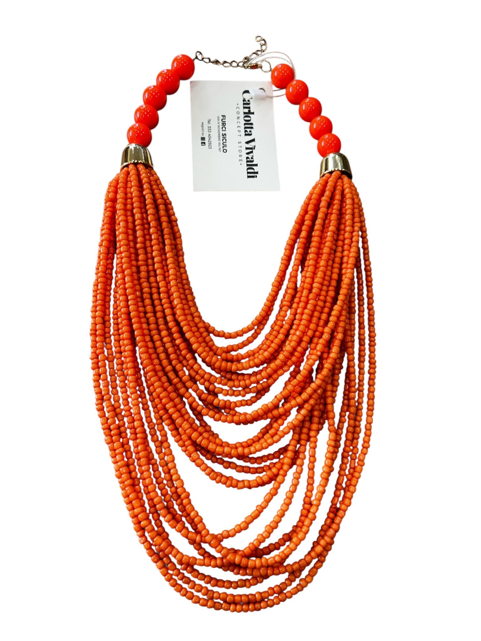 Collana perline arancione
