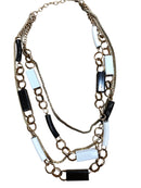 Collana multifilo bianco/nero