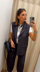 Gilet grigio spacco Philia 0717