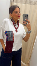 T-shirt tasca frange