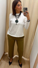 Panta pelle verde