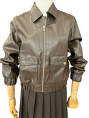 Giacca pelle testa di moro H20