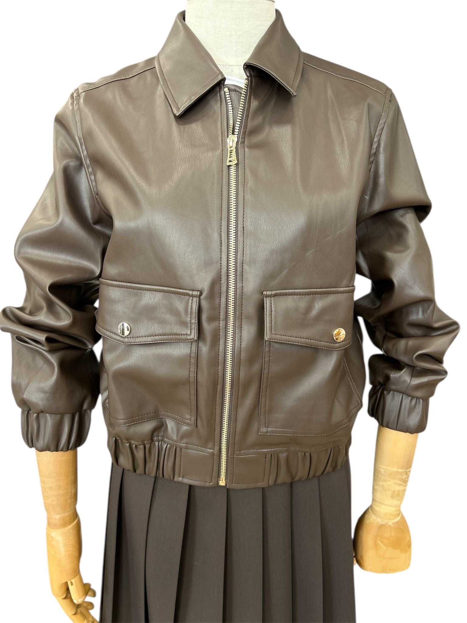 Giacca pelle testa di moro H20