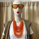 Collana perline arancione