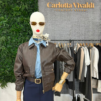 Giacca pelle testa di moro H20