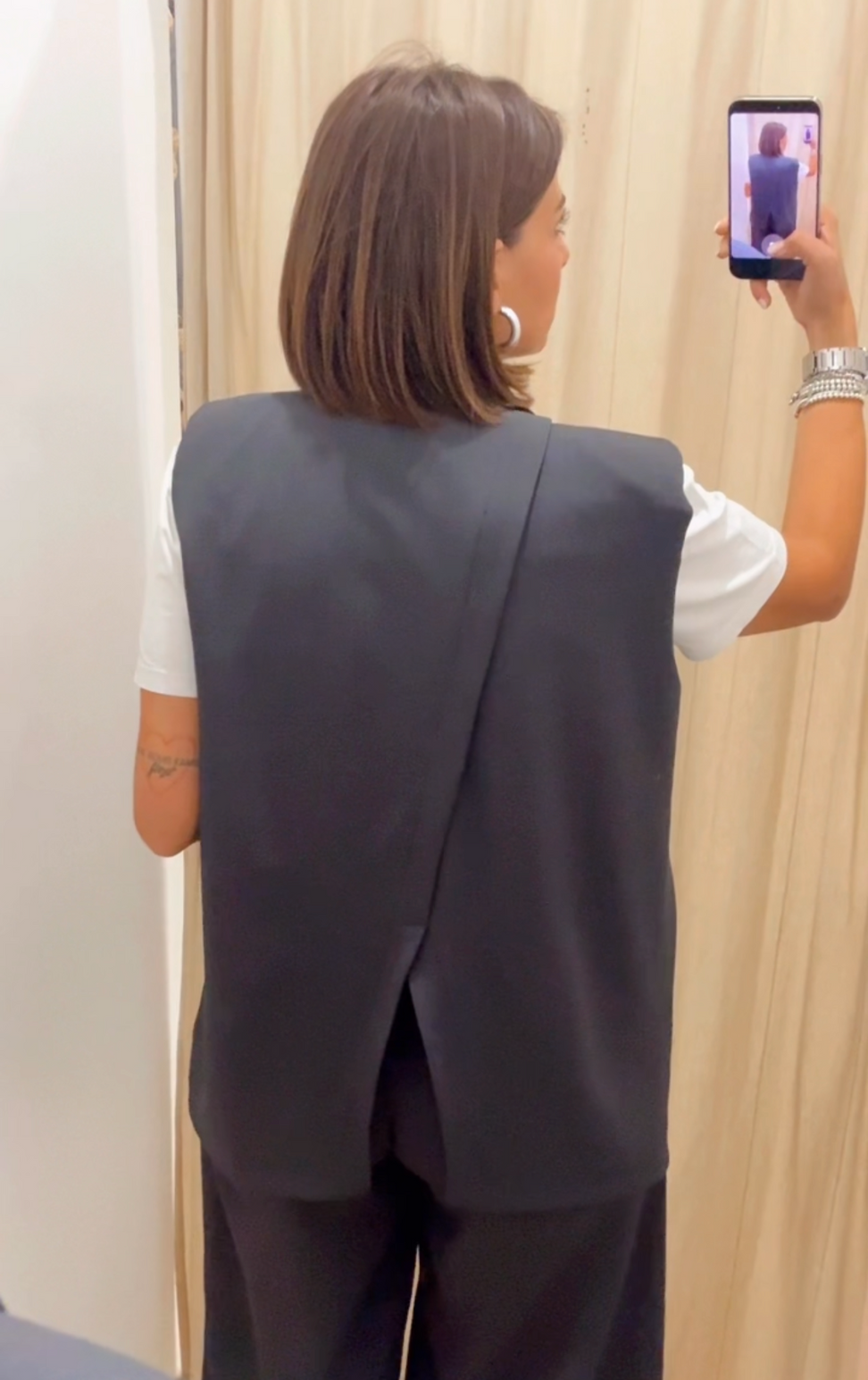 Gilet grigio spacco Philia 0717