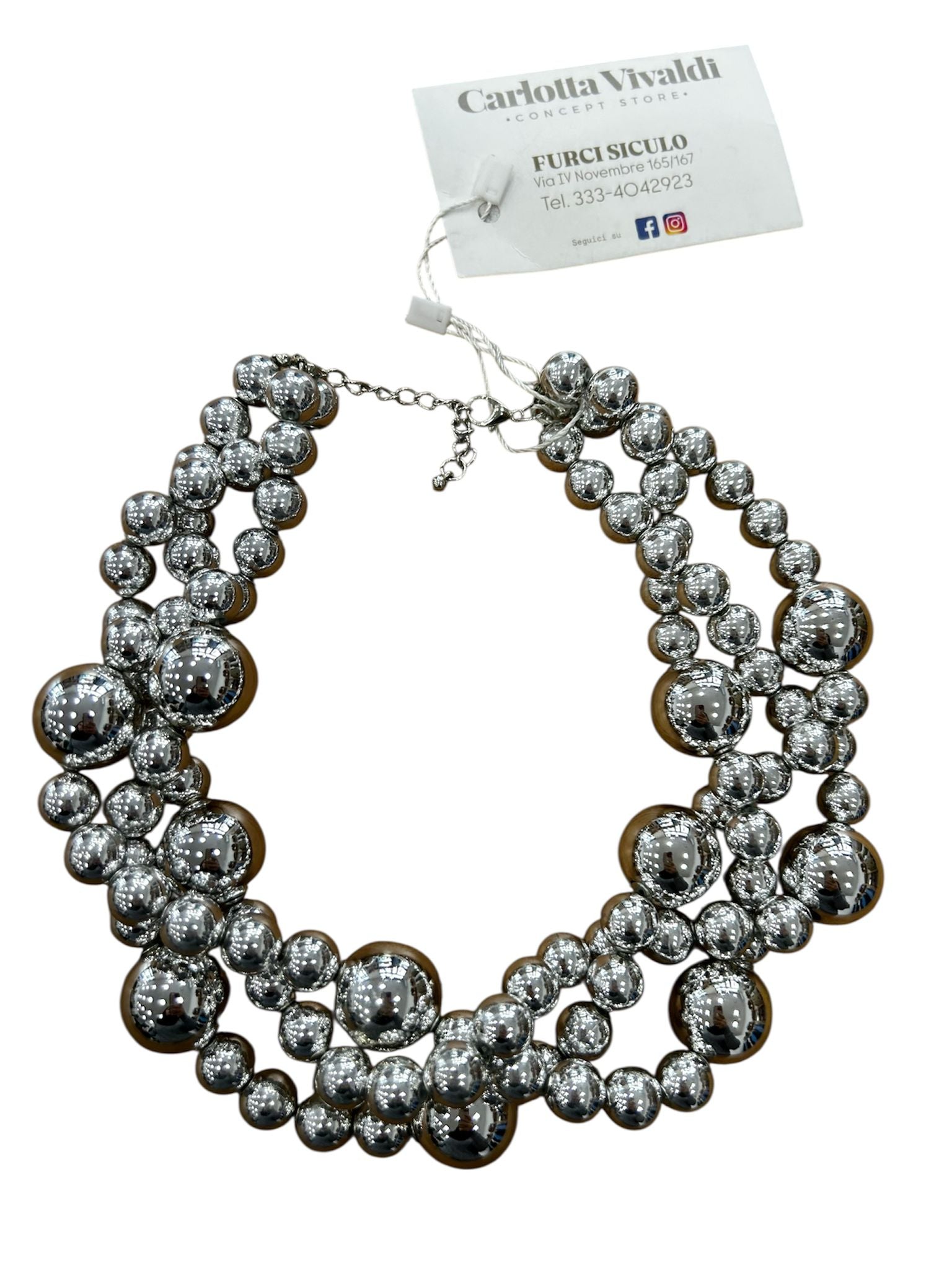 Collana perle argento