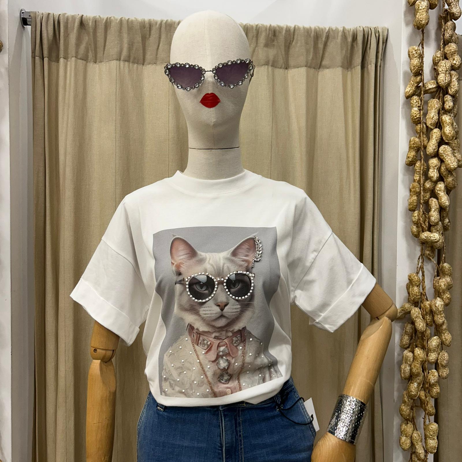 T-shirt gatto